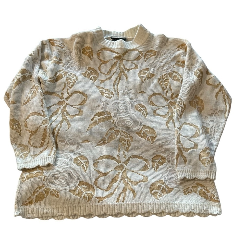 Dana Scott Vintage rose crew neck sweater size small